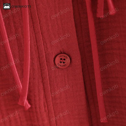 Solid Color Double Layer Gauze Pajamas