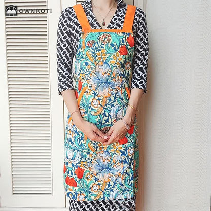 Retro Floral Waterproof Oil-proof Apron