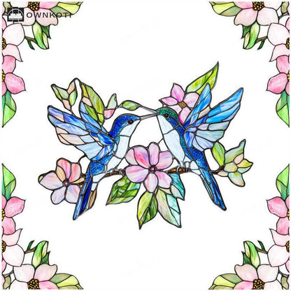Double-sided Static Floral Bird Window Sticker