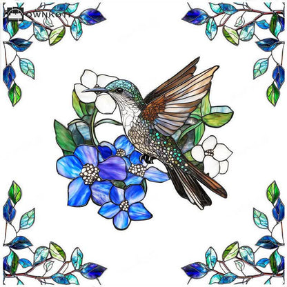 Double-sided Static Floral Bird Window Sticker