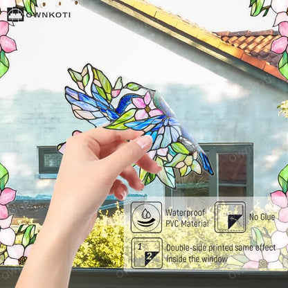 Double-sided Static Floral Bird Window Sticker