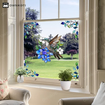 Double-sided Static Floral Bird Window Sticker