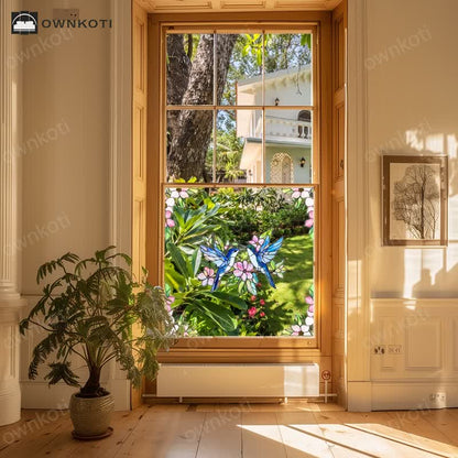Double-sided Static Floral Bird Window Sticker