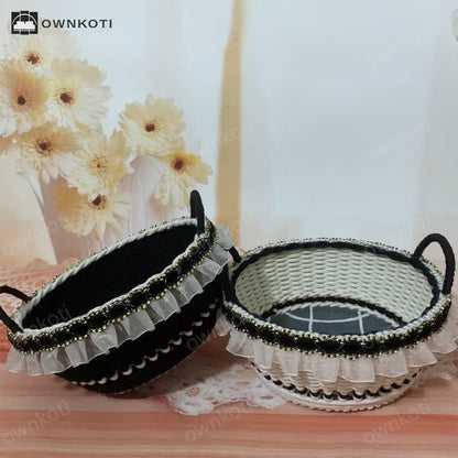 French Elegant Handwoven Storage Basket
