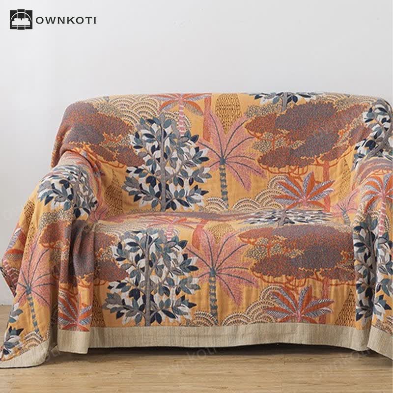 Cotton Gauze Tropical Jungle Comfy Blanket