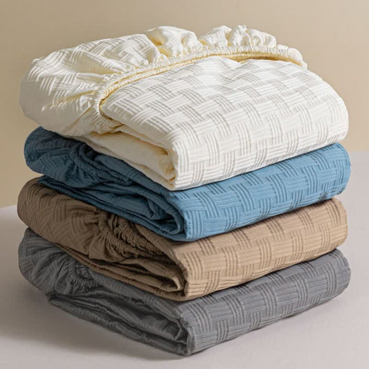 Solid Color Washed Cotton Soft Fitted Sheet - image 0