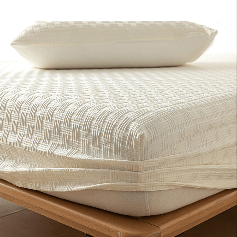 Solid Color Washed Cotton Soft Fitted Sheet - image 4