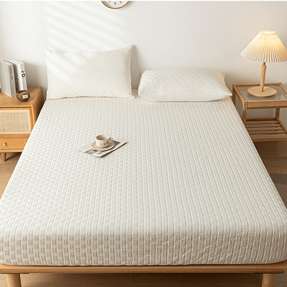 Solid Color Washed Cotton Soft Fitted Sheet - image 2