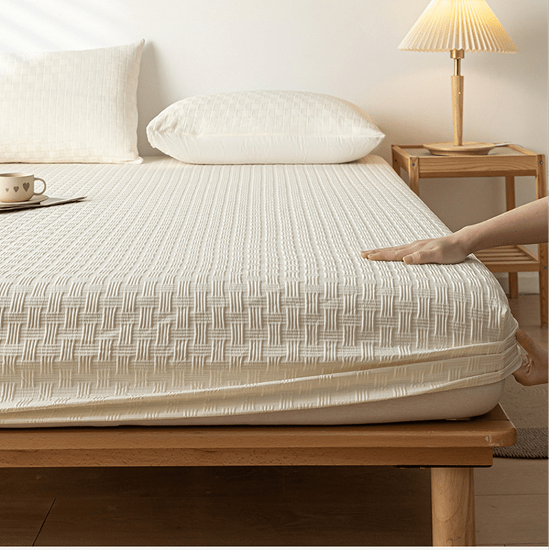 Solid Color Washed Cotton Soft Fitted Sheet - image 3