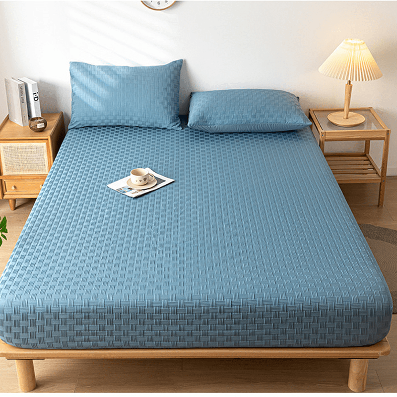 Solid Color Washed Cotton Soft Fitted Sheet - image 10