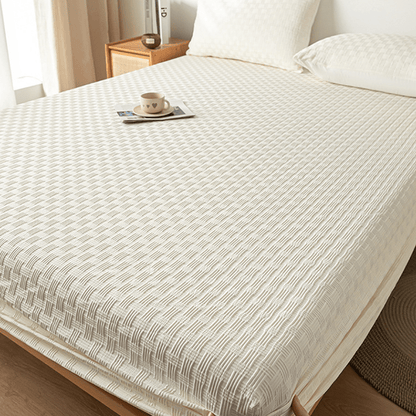 Solid Color Washed Cotton Soft Fitted Sheet - image 6