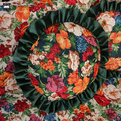 Retro Pastoral Style Floral Pillow Cushion