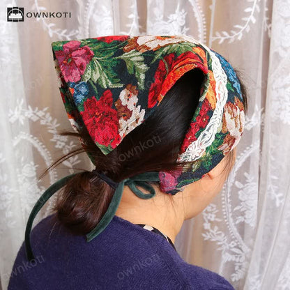 Retro Floral Waterproof Apron Set