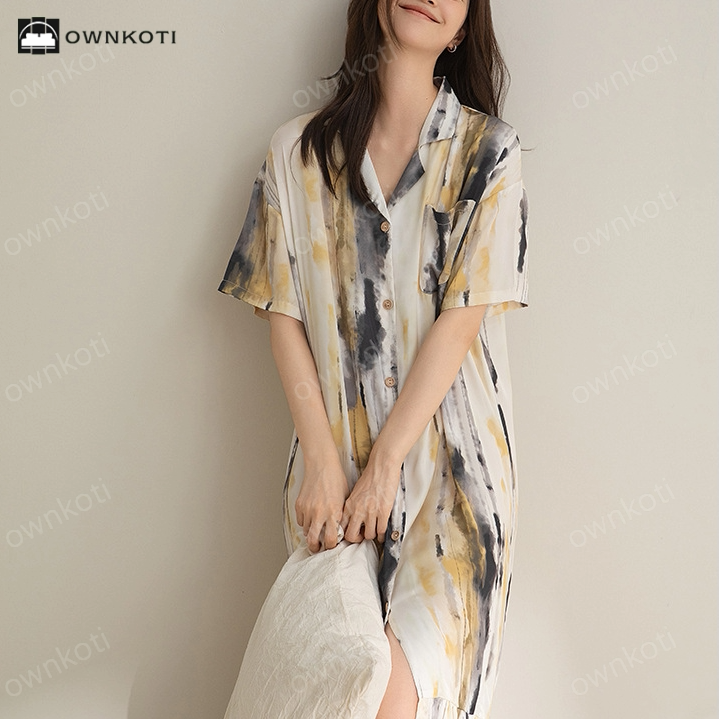 Satin Soft Breathable Casual Long Nightdress