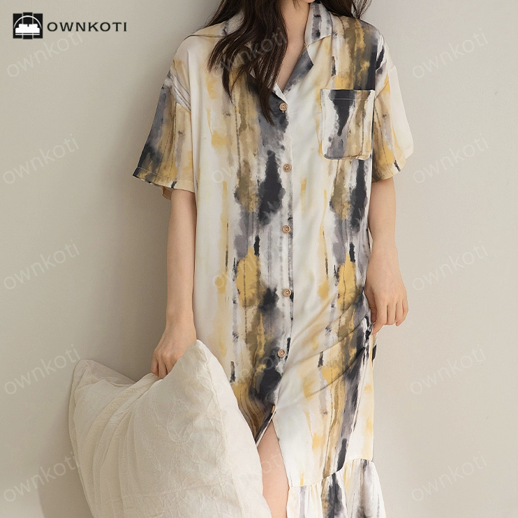 Satin Soft Breathable Casual Long Nightdress