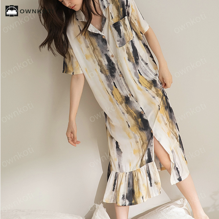 Satin Soft Breathable Casual Long Nightdress