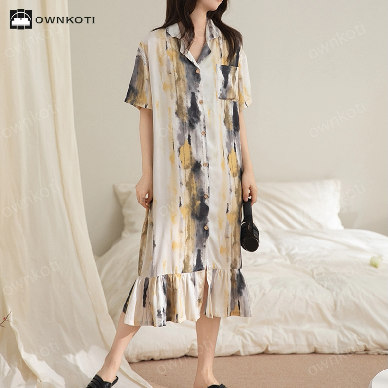 Satin Soft Breathable Casual Long Nightdress