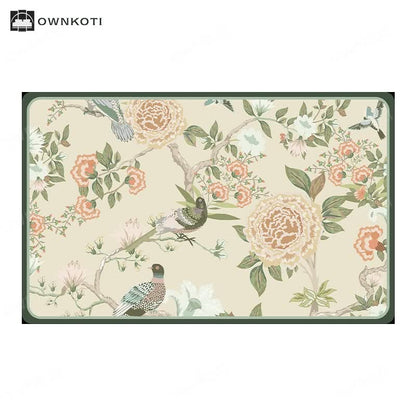 Elegant Floral Diatom Mud Bathroom Floor Mat