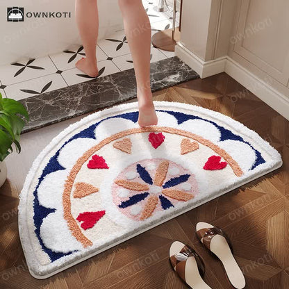 Semicircular Flower Absorbent Anti-slip Floor Mat