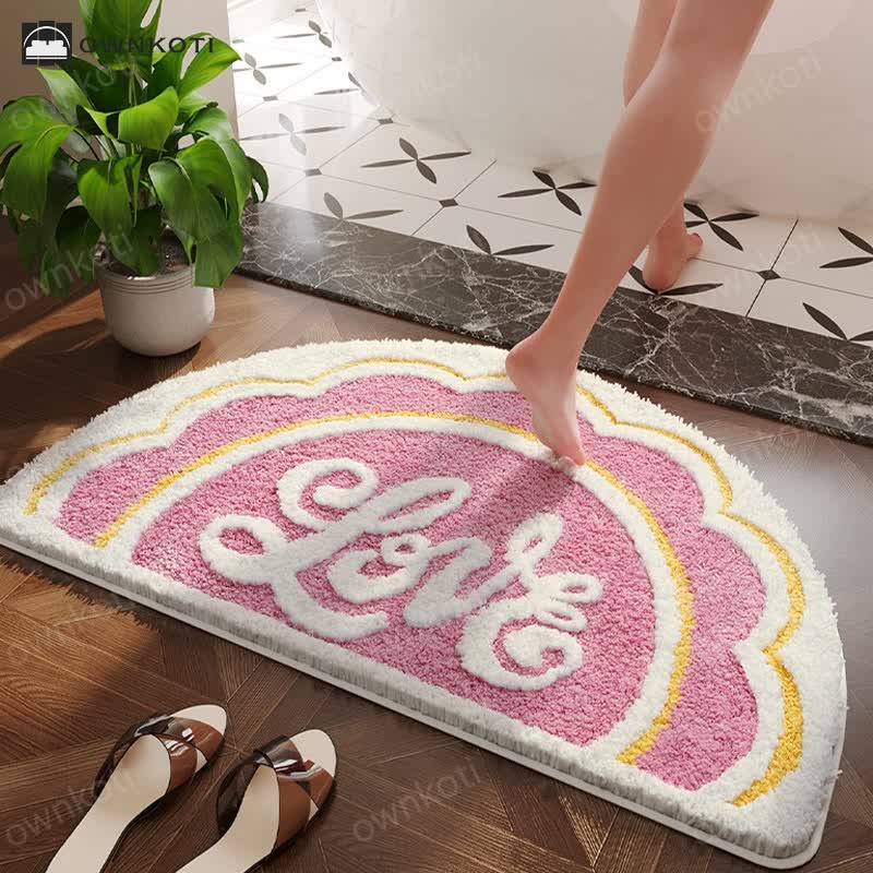 Semicircular Flower Absorbent Anti-slip Floor Mat