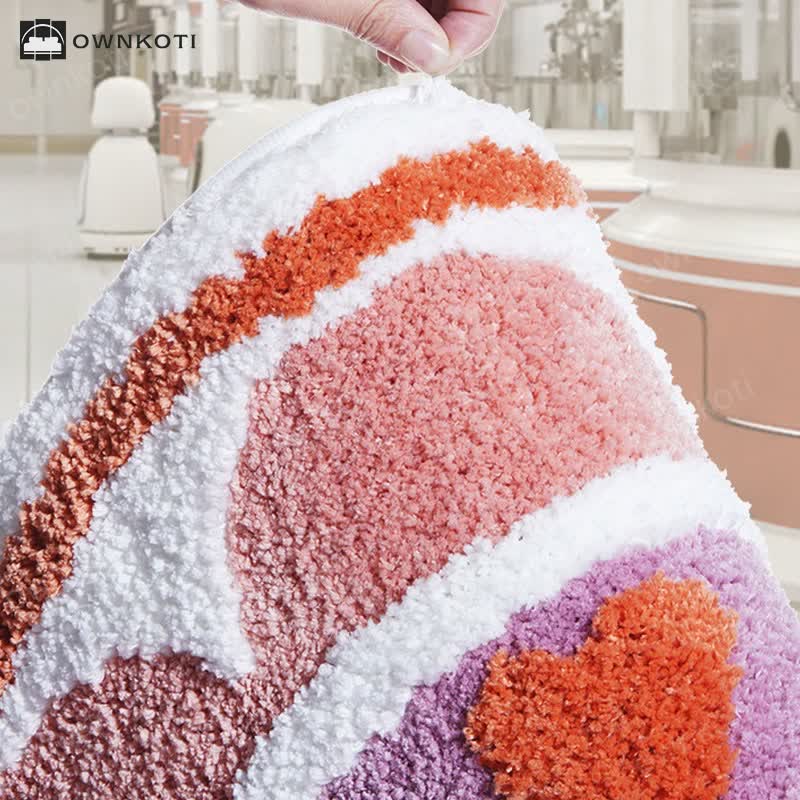 Semicircular Flower Absorbent Anti-slip Floor Mat