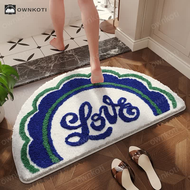 Semicircular Flower Absorbent Anti-slip Floor Mat
