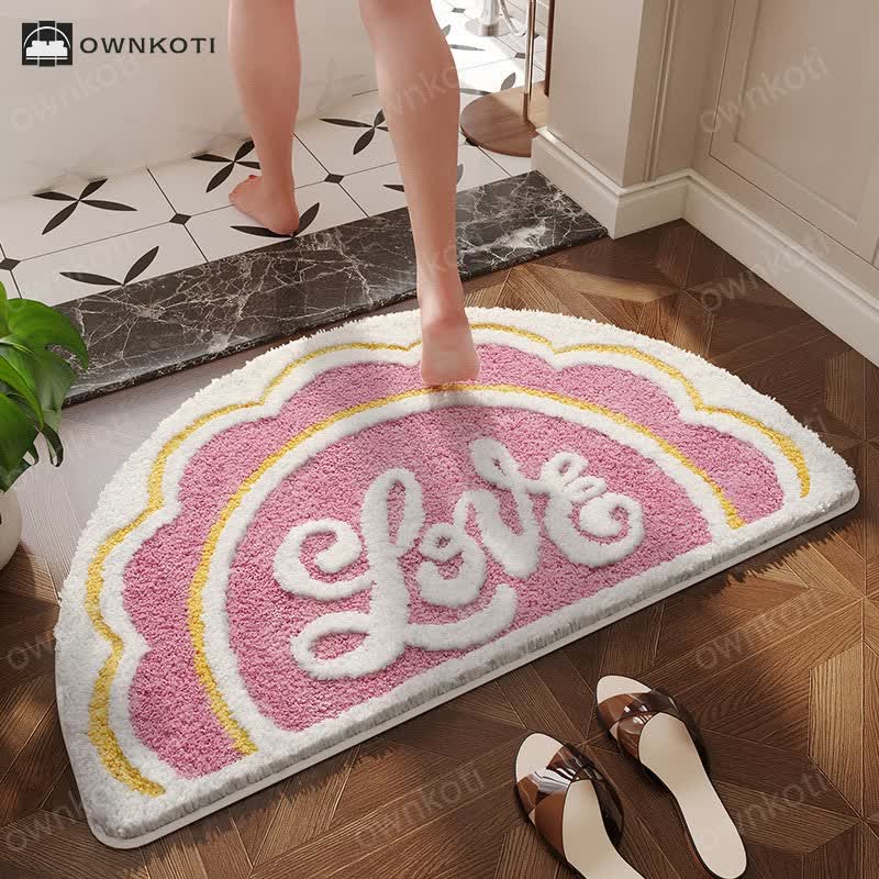 Semicircular Flower Absorbent Anti-slip Floor Mat