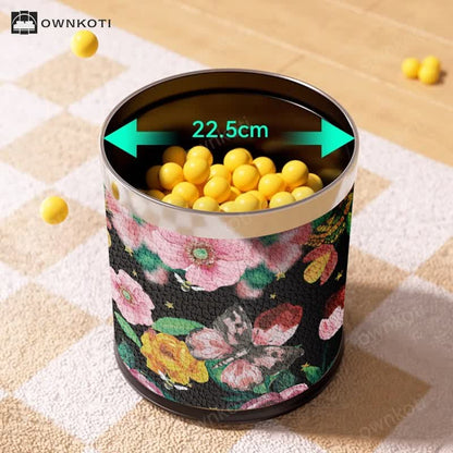 Double Layer Vintage Floral Trash Bin