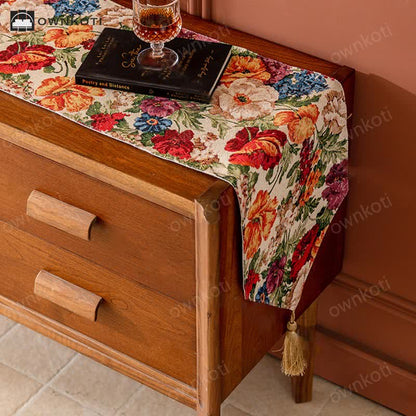 French Pastoral Style Floral Table Runner