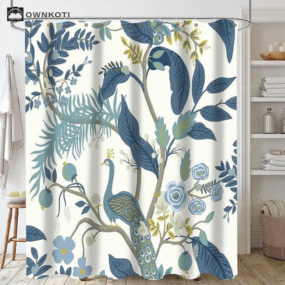 Plant Leaves Waterproof Shower Curtain