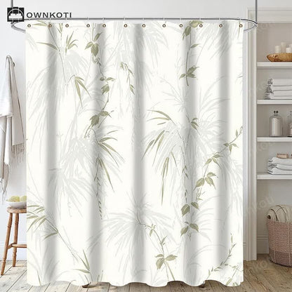 Plant Leaves Waterproof Shower Curtain