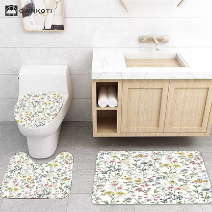 Plant Leaves Waterproof Shower Curtain