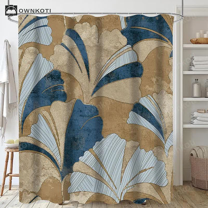 Plant Leaves Waterproof Shower Curtain