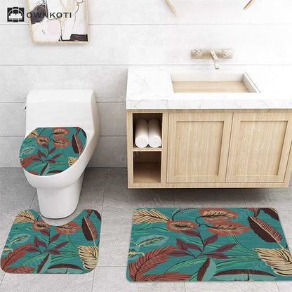 Plant Leaves Waterproof Shower Curtain