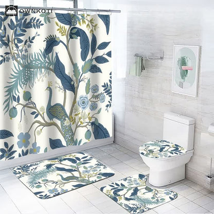 Plant Leaves Waterproof Shower Curtain