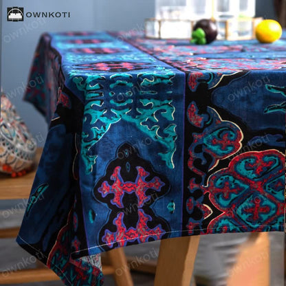 Retro Ethnic Abstract Art Tablecloth