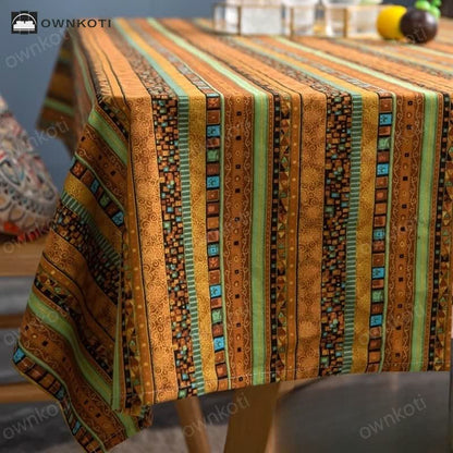 Retro Ethnic Abstract Art Tablecloth