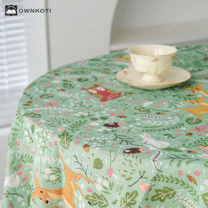 Cute Deer Jungle Animal Rectangular Tablecloth