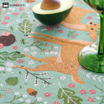 Cute Deer Jungle Animal Rectangular Tablecloth