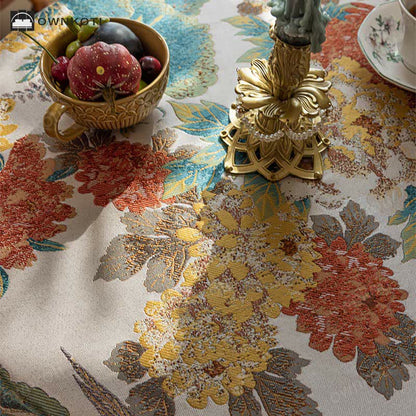 Luxury Peony Tassel Waterproof Tablecloth