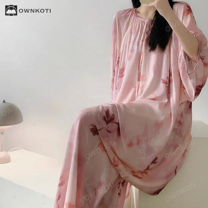 Plus Size Pink Floral Nightwear Set