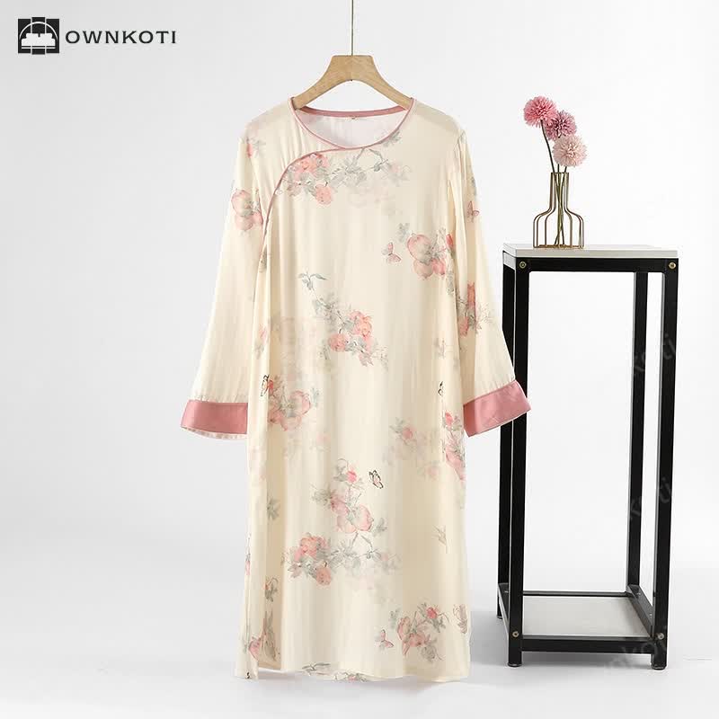 Floral Butterfly Soft Satin Loungewear