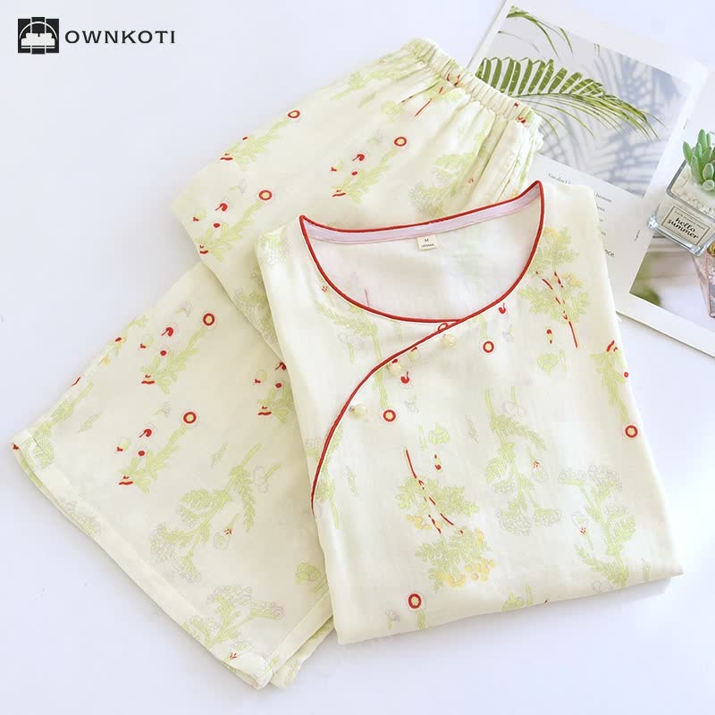 Bamboo Fiber Refresh Floral Soft Pajama Set