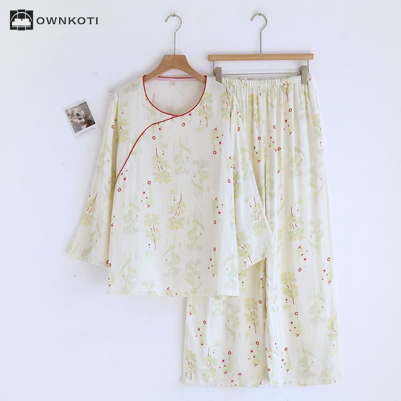Bamboo Fiber Refresh Floral Soft Pajama Set
