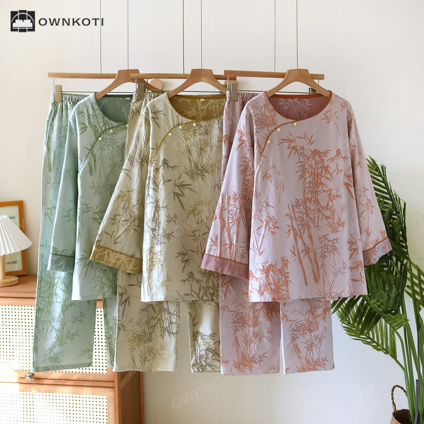 Jacquard Bamboo Double Layer Gauze Nightwear Set