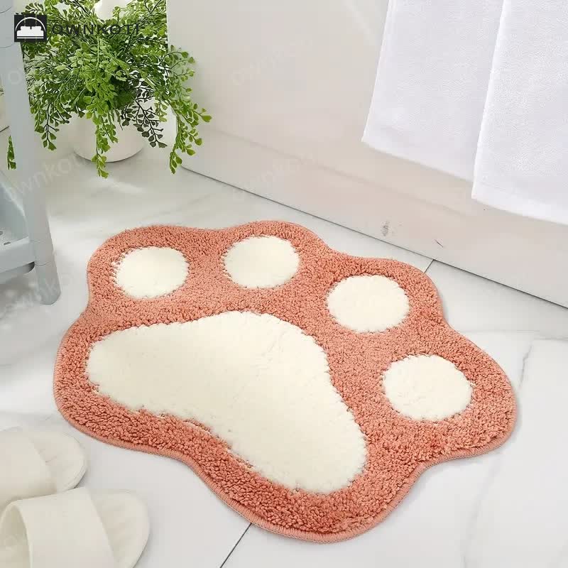 Cute Cartoon Paw Absorbent Floor Mat
