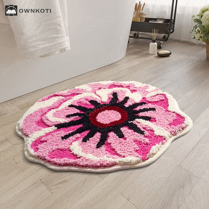 Cartoon Shell Daisy Flower Absorbent Floor Mat