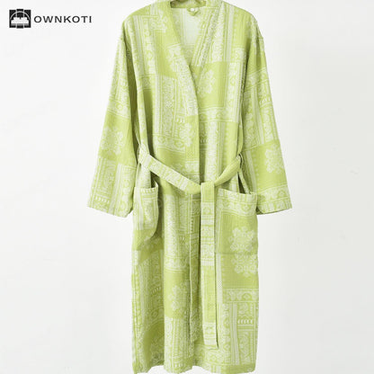 Jacquard Vintage Kimono Cotton Gauze Bathrobe