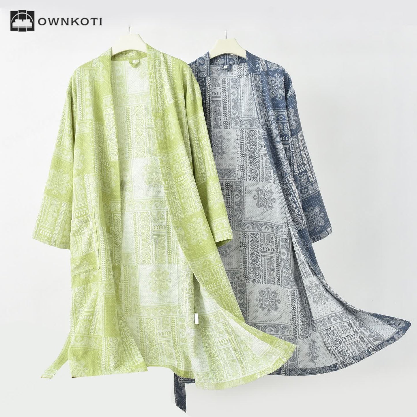 Jacquard Vintage Kimono Cotton Gauze Bathrobe