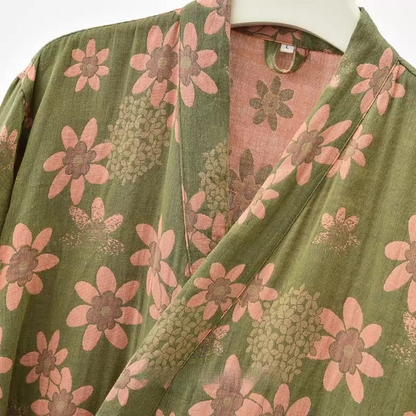 Jacquard Floral Gauze Lightweight Bathrobe - image 4